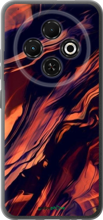 Силиконовый чехол Черно-оранжевая абстракция для Tecno Spark 30C - 5340u-3821 изображение 