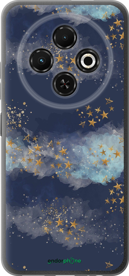 Силиконовый чехол Ночь золотые звезды для Tecno Spark 30C - 5421u-3821 изображение 