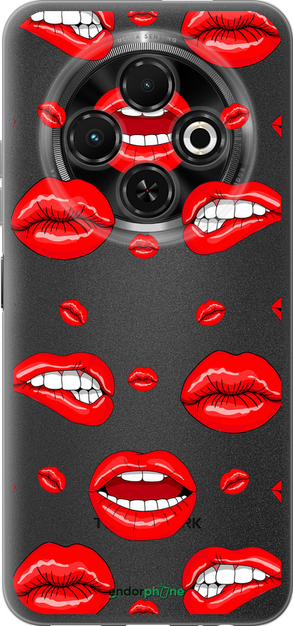 Силиконовый чехол Губы v3 для Tecno Spark 30C - 5477u-3821 изображение 