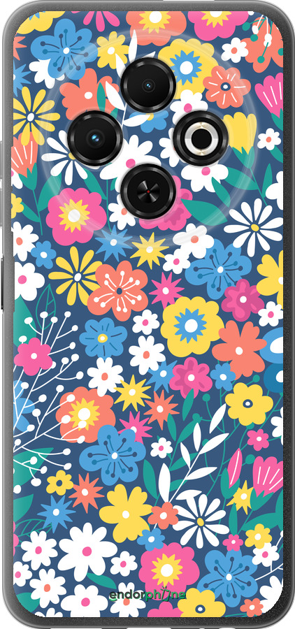 Силиконовый чехол Цветочный фон v4 для Tecno Spark 30C - 5494u-3821 изображение 