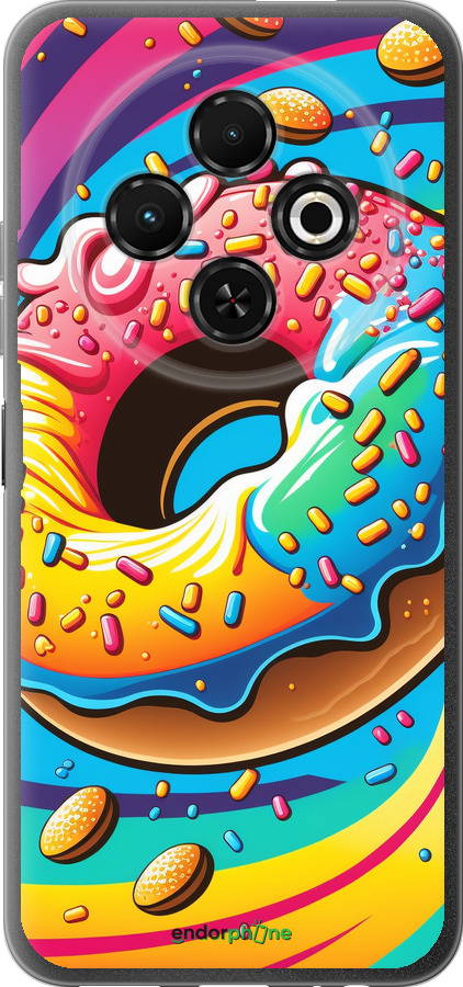 Силиконовый чехол Пончик радуга для Tecno Spark 30C - 5584u-3821 изображение 
