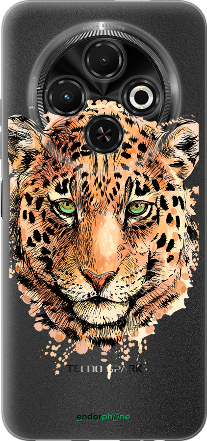 Силиконовый чехол Леопард v2 для Tecno Spark 30C - 5606u-3821 изображение 