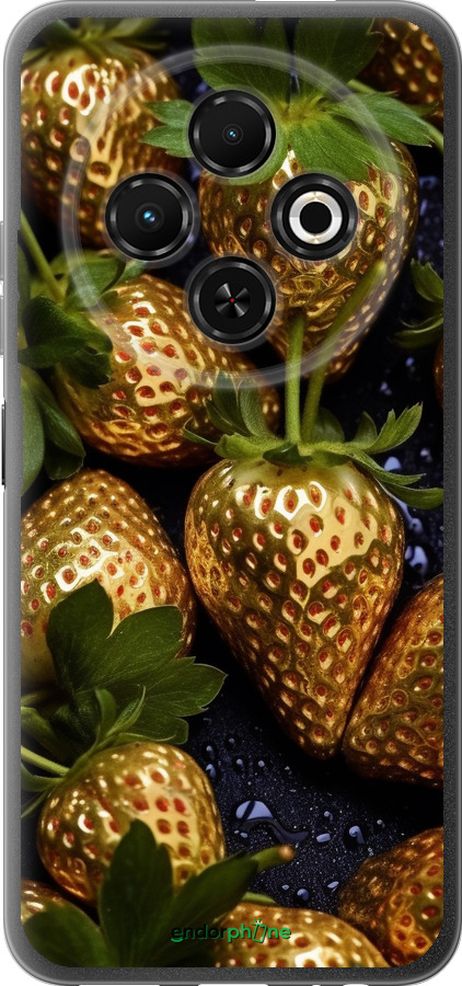 Силіконовий чехол Золота полуниця для Tecno Spark 30C - 5637u-3821 изображение 