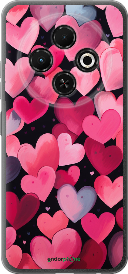 Силиконовый чехол Сердечки 4 для Tecno Spark 30C - 5662u-3821 изображение 