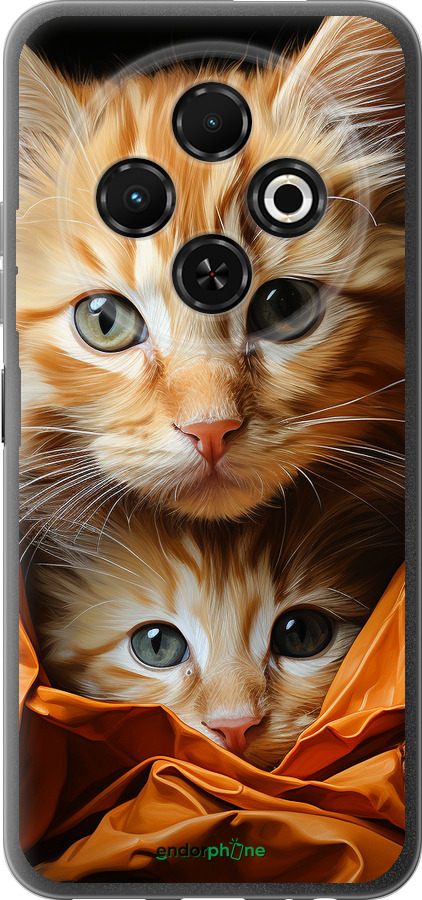 Силиконовый чехол Котики 2 для Tecno Spark 30C - 5664u-3821 изображение 