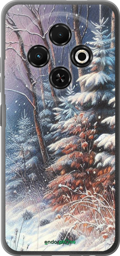 Силіконовий чехол Зимовий пейзаж для Tecno Spark 30C - 5814u-3821 изображение 