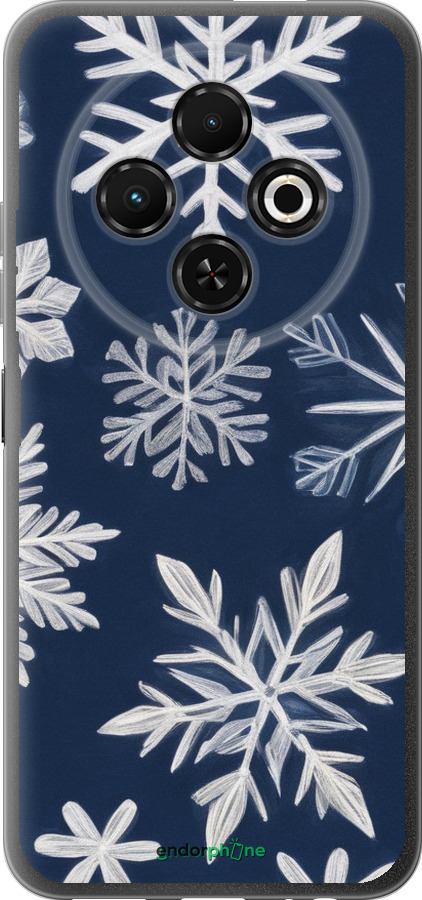 Силиконовый чехол Снежинки для Tecno Spark 30C - 5821u-3821 изображение 