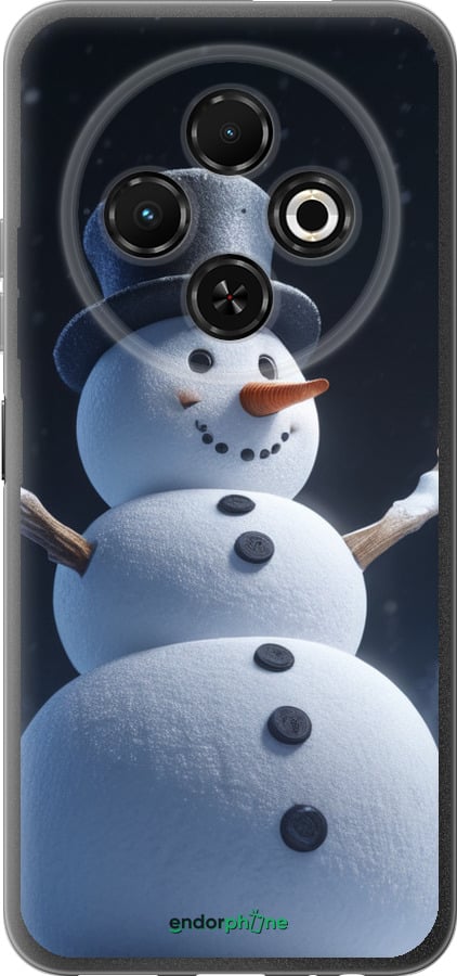 Силиконовый чехол Снеговик для Tecno Spark 30C - 5826u-3821 изображение 
