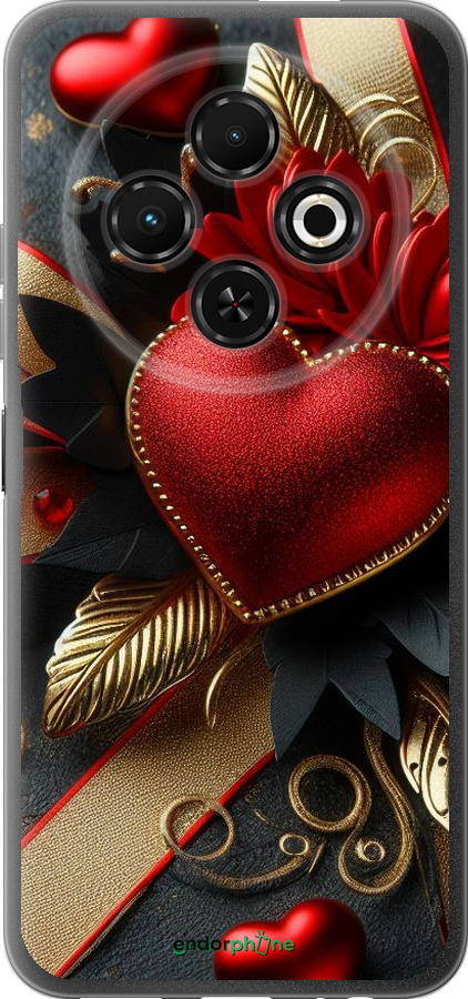 Силіконовий чехол Сердечки v2 для Tecno Spark 30C - 5832u-3821 изображение 