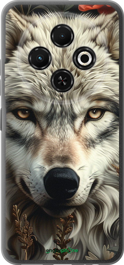 Силиконовый чехол Волчий взгляд для Tecno Spark 30C - 6066u-3821 изображение 