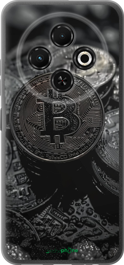 Силіконовий чехол Black Bitcoin для Tecno Spark 30C - 6090u-3821 изображение 