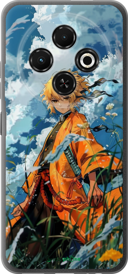 Силиконовый чехол Zenitsu Agatsuma для Tecno Spark 30C - 6117u-3821 изображение 