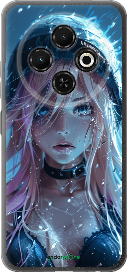 Силиконовый чехол Аниме-дива под дождем для Tecno Spark 30C - 6120u-3821 изображение 