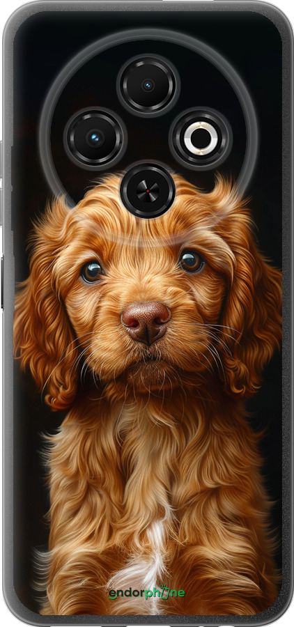 Силиконовый чехол Cocker spaniel на черном фоне для Tecno Spark 30C - 6137u-3821 изображение 