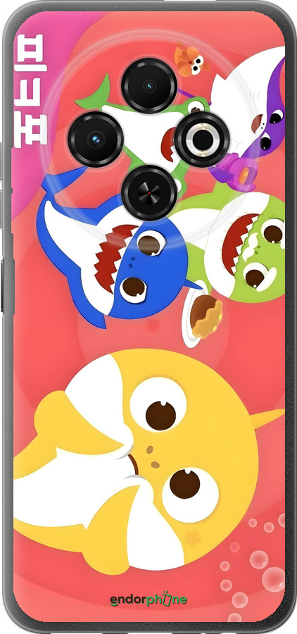 Силиконовый чехол Бейби Шаркс для Tecno Spark 30C - 6305u-3821 изображение 