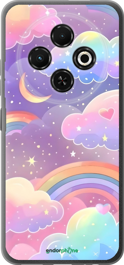 Силіконовий чехол Хмари та веселка для Tecno Spark 30C - 6312u-3821 изображение 