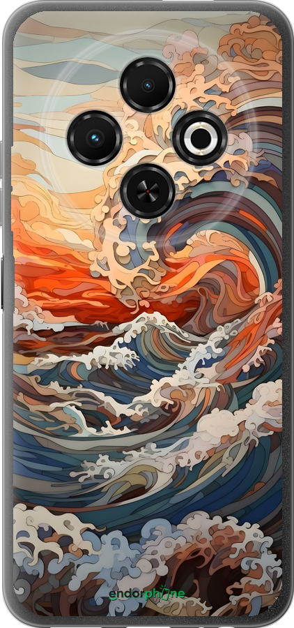 Силиконовый чехол Арт волны для Tecno Spark 30C - 6324u-3821 изображение 