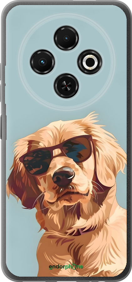 Силиконовый чехол Пес в очках для Tecno Spark 30C - 6381u-3821 изображение 