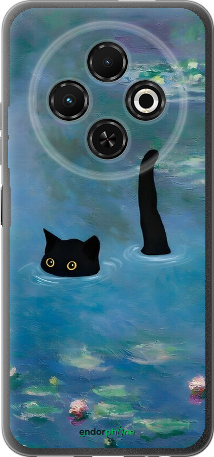 Силиконовый чехол С изображением кота и водяной лилии Monet для Tecno Spark 30C - 6519u-3821 изображение 