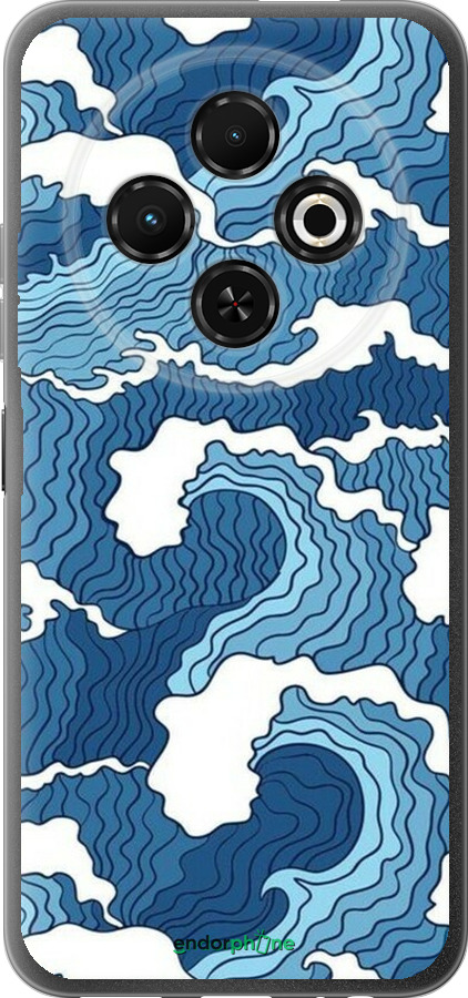 Силіконовий чехол Абстрактний малюнок морських хвиль для Tecno Spark 30C - 6538u-3821 изображение 