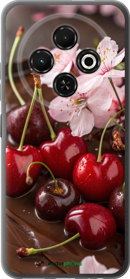 Силіконовий чехол Вишня у шоколаді для Tecno Spark 30C - 6698u-3821 изображение 