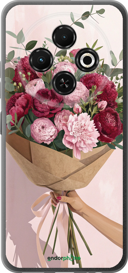 Силиконовый чехол Пионы 1 для Tecno Spark 30C - 6705u-3821 изображение 