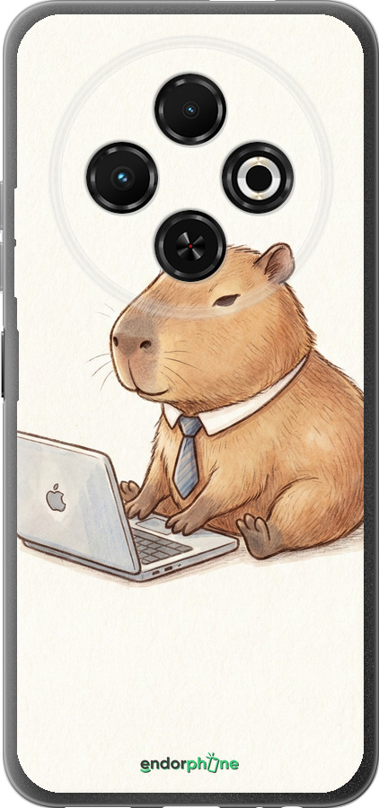 Силиконовый чехол Funny Capybara CEO Working для Tecno Spark 30C - 6777u-3821 изображение 