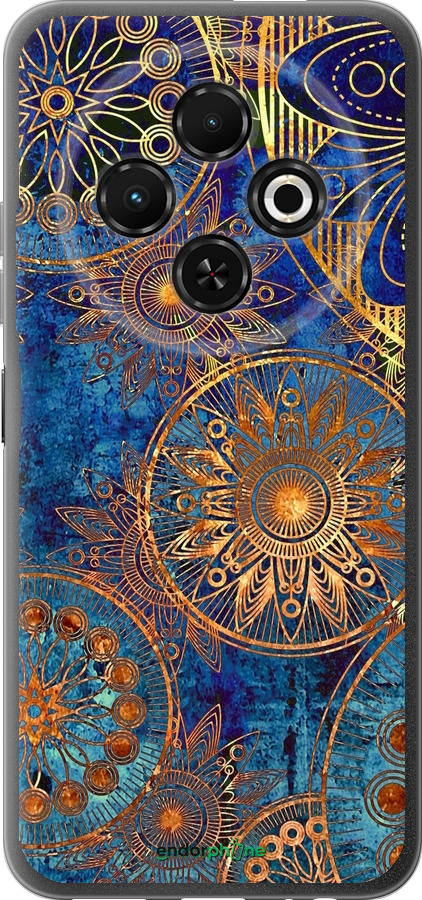 Силиконовый чехол Золотой узор для Tecno Spark 30C - 678u-3821 изображение 
