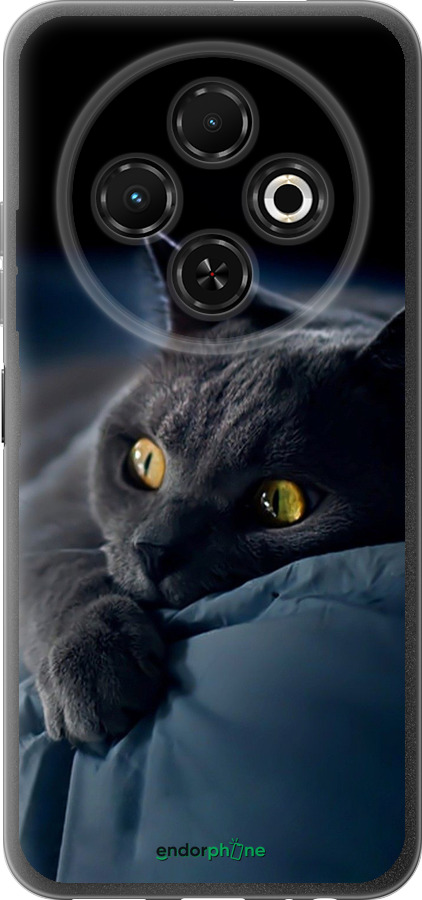 Силиконовый чехол Дымчатый кот для Tecno Spark 30C - 825u-3821 изображение 