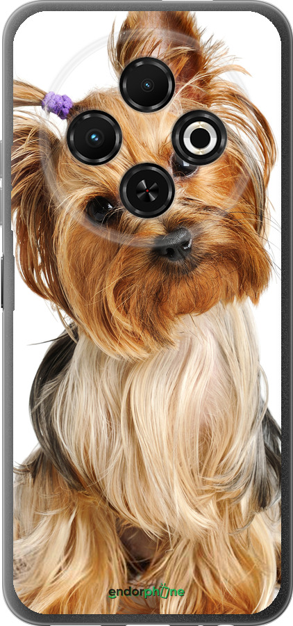 Силиконовый чехол Йоркширский терьер с хвостиком для Tecno Spark 30C - 930u-3821 изображение 