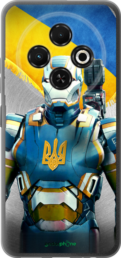 Силиконовый чехол Украинский киборг для Tecno Spark 30C - 980u-3821 изображение 