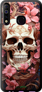 TPU чехол Череп у рожевих квітах для Tecno Spark 4 KC2 - 5965b-2406 изображение 