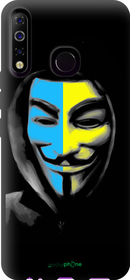 TPU чехол Украинский анонимус для Tecno Spark 4 KC2 - 1062b-2406 изображение 