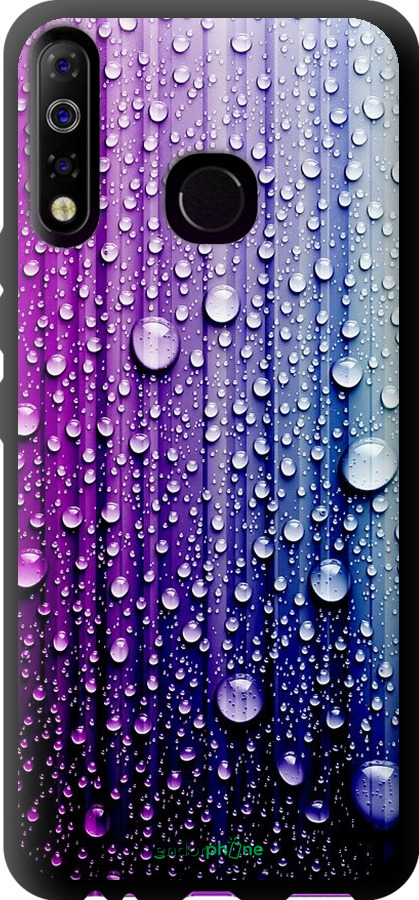 

TPU чорний чохол "Краплини води" для Tecno Spark 4 KC2, Синій