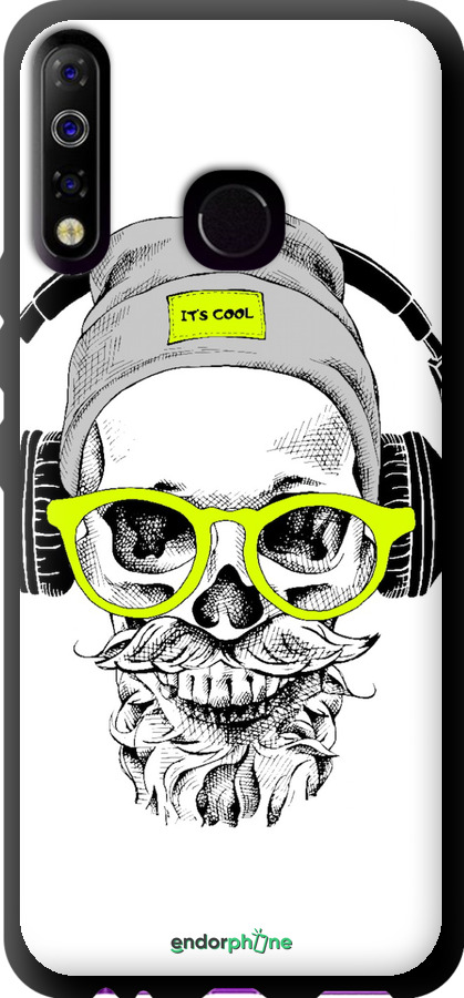 TPU чехол Череп в окулярах і навушниках для Tecno Spark 4 KC2 - 4144b-2406 изображение 