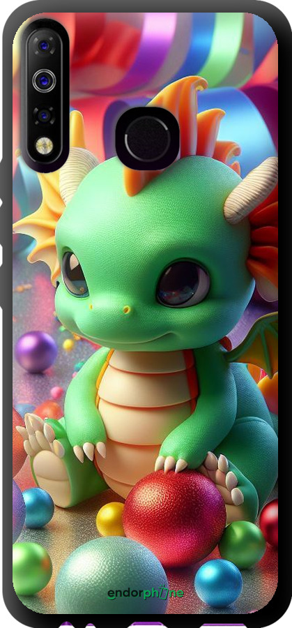 TPU чехол Веселий дракончик для Tecno Spark 4 KC2 - 5812b-2406 изображение 