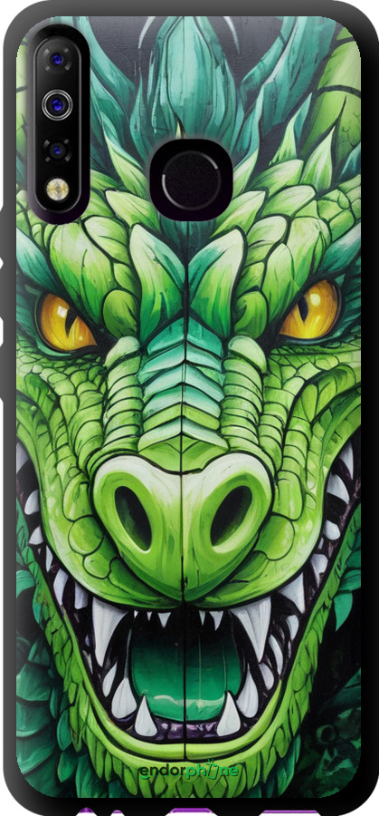TPU чехол Зелений дракон для Tecno Spark 4 KC2 - 5816b-2406 изображение 