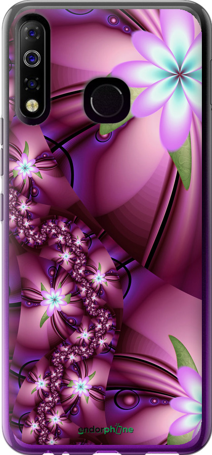 

Силіконовий чохол "Квіткова мозаїка" для Tecno Spark 4 KC2, Рожевий