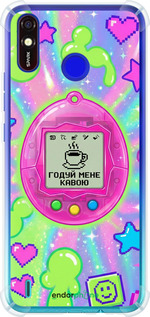 Силикон с усиленными углами чехол Y2K Aesthetic Retro Pet: Годуй мене кавою для Tecno Spark 4 Lite - 6784sp-2425 изображение 