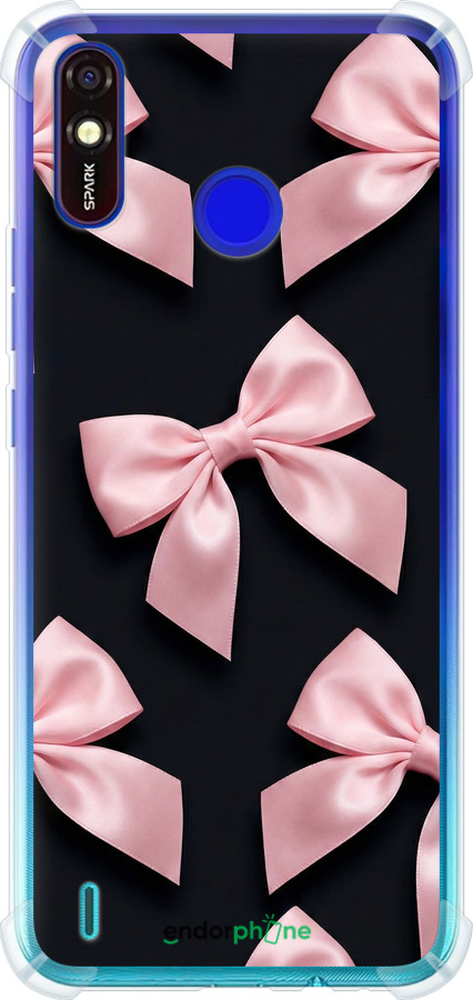 Силикон с усиленными углами чехол Coquette Ribbons Dark Coquette для Tecno Spark 4 Lite - 6767sp-2425 изображение 