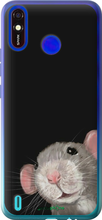 Силиконовый чехол The Peeking Rat для Tecno Spark 4 Lite - 6442u-2425 изображение 