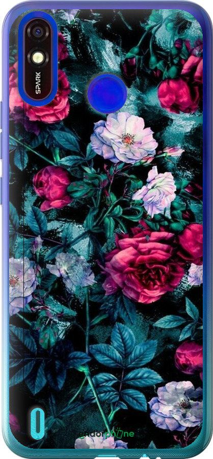 Силиконовый чехол Сад и розы для Tecno Spark 4 Lite - 6483u-2425 изображение 