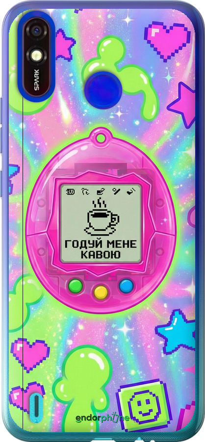 Силиконовый чехол Y2K Aesthetic Retro Pet: Годуй мене кавою для Tecno Spark 4 Lite - 6784u-2425 изображение 