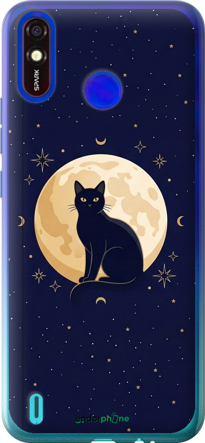 Силиконовый чехол Cute Cat Celestial/Witchy для Tecno Spark 4 Lite - 6787u-2425 изображение 