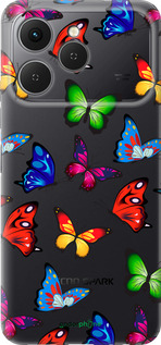 Силиконовый чехол Красочные мотыльки для Tecno Spark 40 4G - 4761u-4116 изображение 