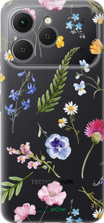 Силиконовый чехол Цветочный фон v2 для Tecno Spark 40 4G - 5472u-4116 изображение 