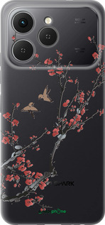 Силиконовый чехол Сакура v2 для Tecno Spark 40 4G - 5538u-4116 изображение 