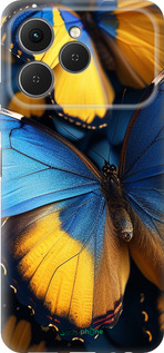 Силиконовый чехол Желто-голубые бабочки для Tecno Spark 40 4G - 6046u-4116 изображение 