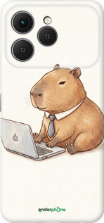 Силиконовый чехол Funny Capybara CEO Working для Tecno Spark 40 4G - 6777u-4116 изображение 