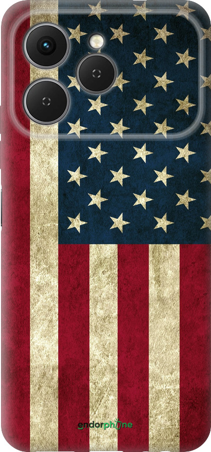 Силиконовый чехол Флаг США для Tecno Spark 40 4G - 395u-4116 изображение 
